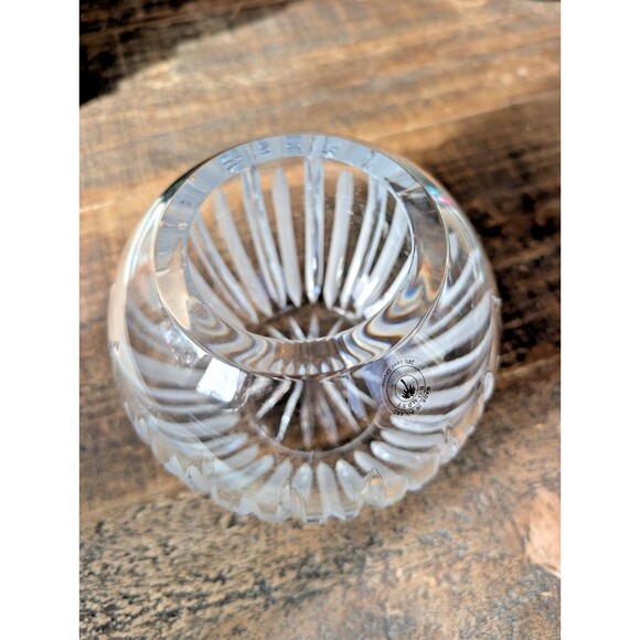 Bombay Round Cut Crystal Rose Bowl Vase Made In Poland EUC Vintage - Picture 3 of 8